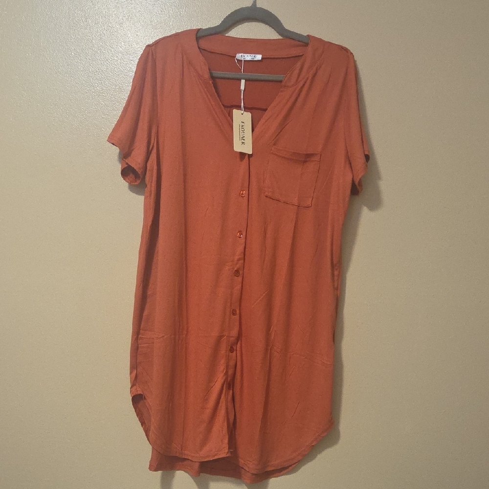 Button-Up Pajama Top Lg Ekouaer NWT